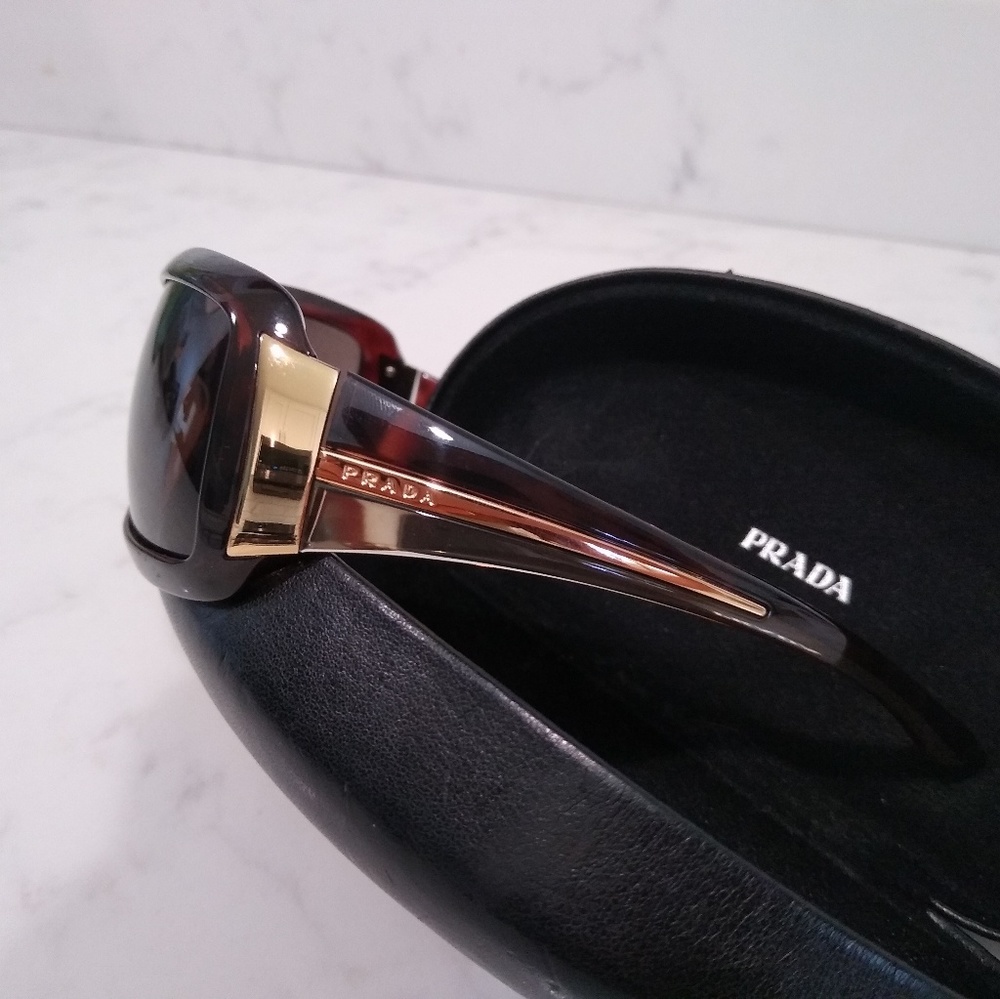 Authentic Prada Tortoise & Gold Sunglasses
